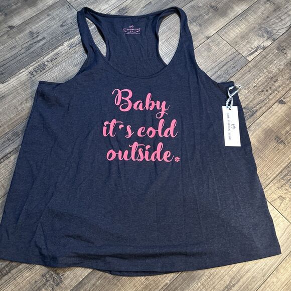 Southern Tide Women's Baby It's Cold Outside Blue Punk Soft Tank Top XL NWT - Picture 1 of 8